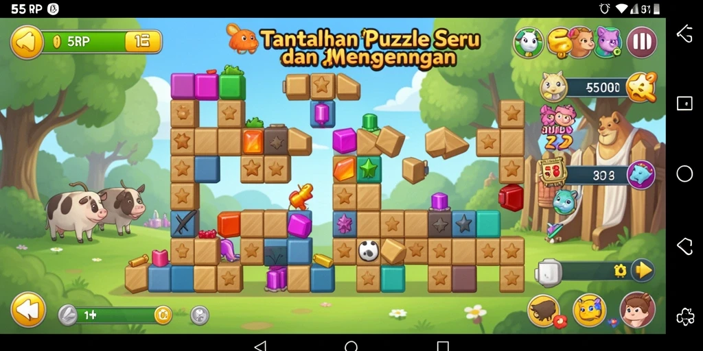 Screenshot gameplay 55RP menampilkan teka-teki yang menantang dan menarik.