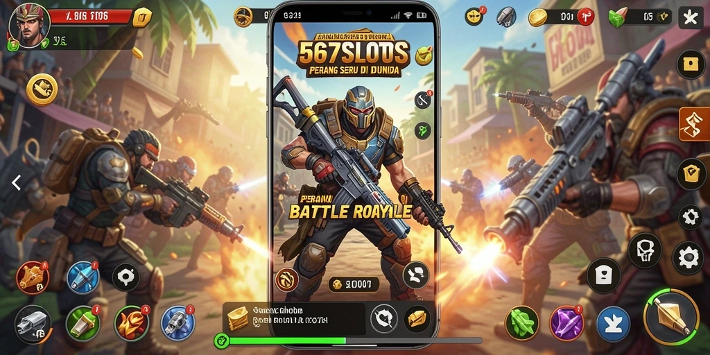 Tampilan seru gameplay Battle Royale di 567SLOTS.