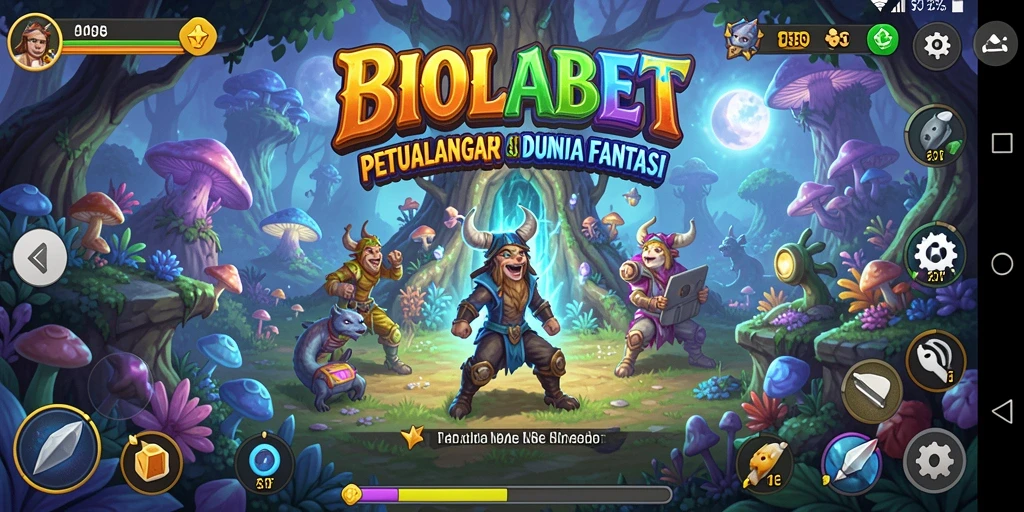 Screenshot utama BIOLABET menampilkan aksi seru pemain dalam dunia fantasi.