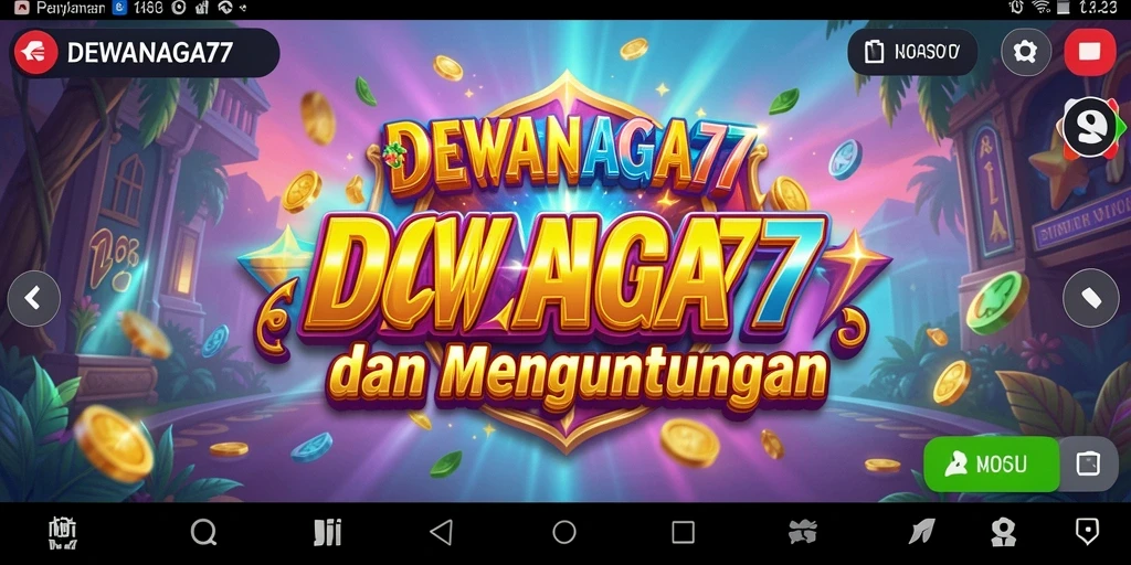 Screenshot gameplay DEWANAGA77 menampilkan mesin slot yang berwarna-warni dan menarik.