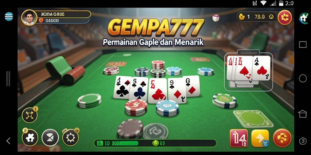 Tampilan gameplay Gaple yang seru dan interaktif di GEMPA777.
