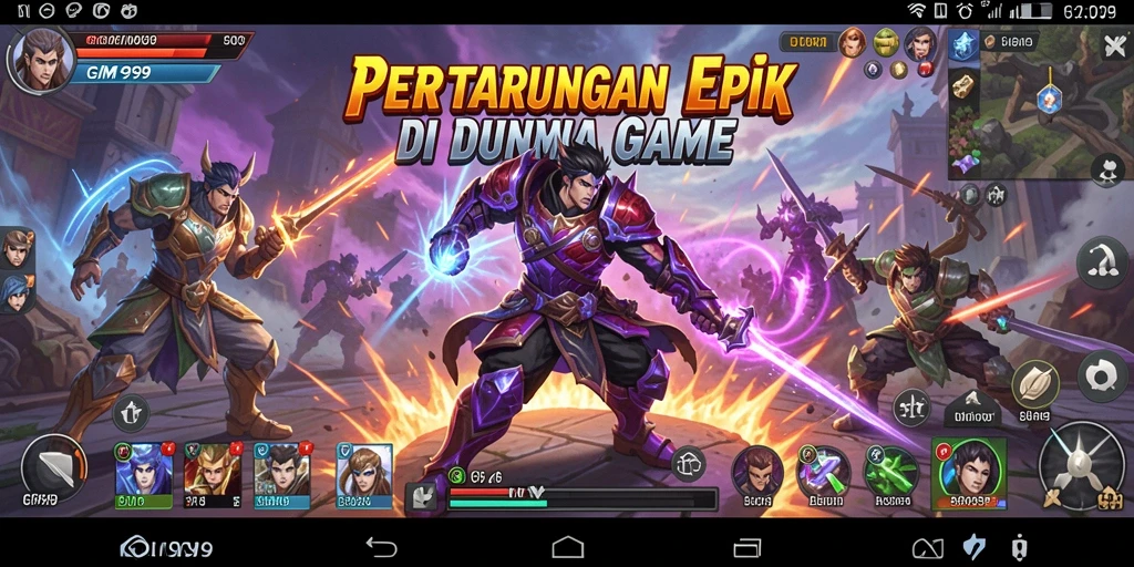 Gameplay GIM999 yang seru dan menantang di arena pertarungan.