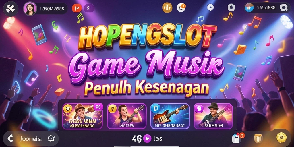 Tampilan gameplay HOPENGSLOT yang menampilkan interaksi musik yang dinamis.