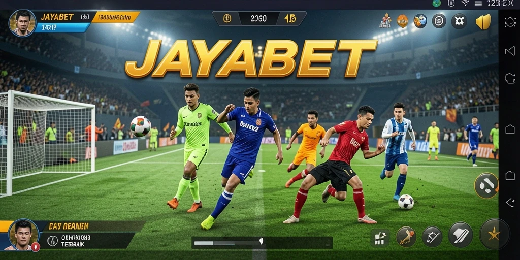 Screenshot utama JAYABET menunjukkan aksi olahraga yang mendebarkan.