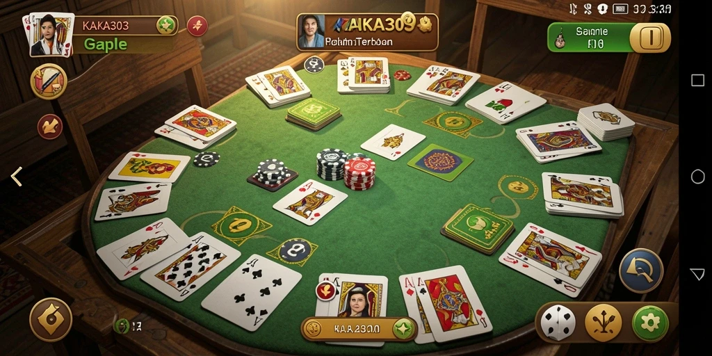 Screenshot gameplay Gaple KAKA303 yang menarik dan seru.
