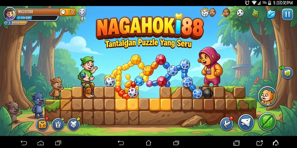 Screenshot gameplay NAGAHOKI88 menunjukkan tantangan Puzzle yang seru.