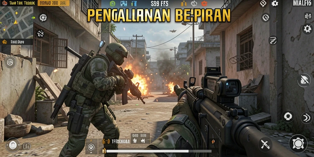 Tangkapan layar dari gameplay mendebarkan S9S9 dengan aksi FPS yang intens.