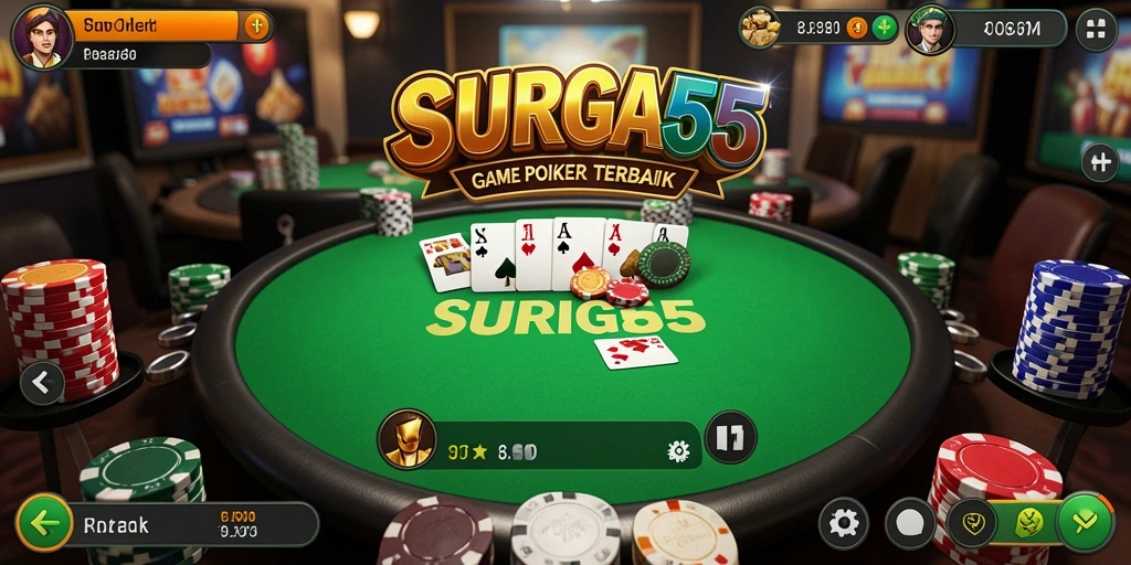 Tampilan gameplay Poker yang seru dan menantang di SURGA55.