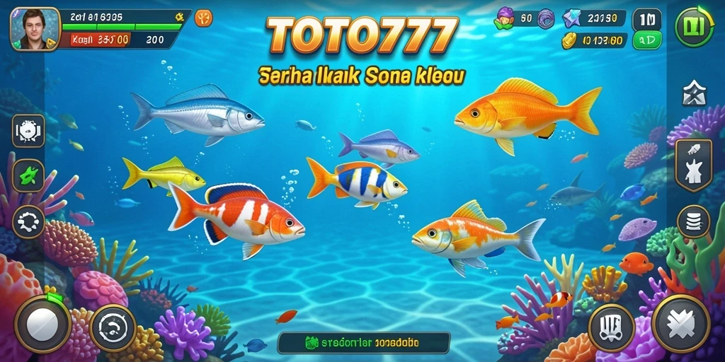 Gameplay TOTO777 menunjukkan aksi memancing ikan yang seru.