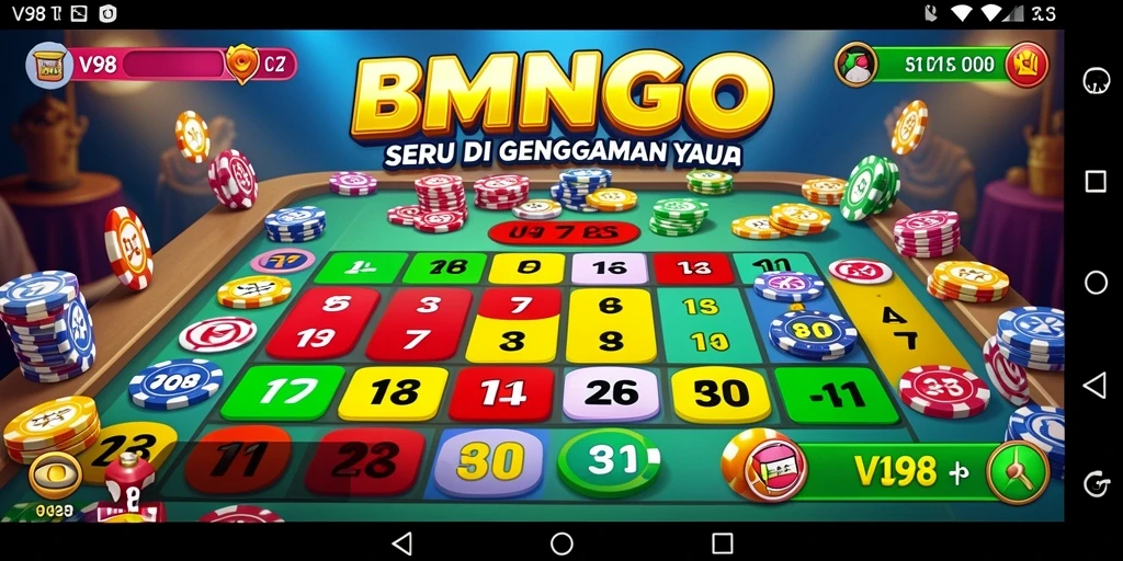 Tampilan gameplay Bingo yang seru dan interaktif di V98.