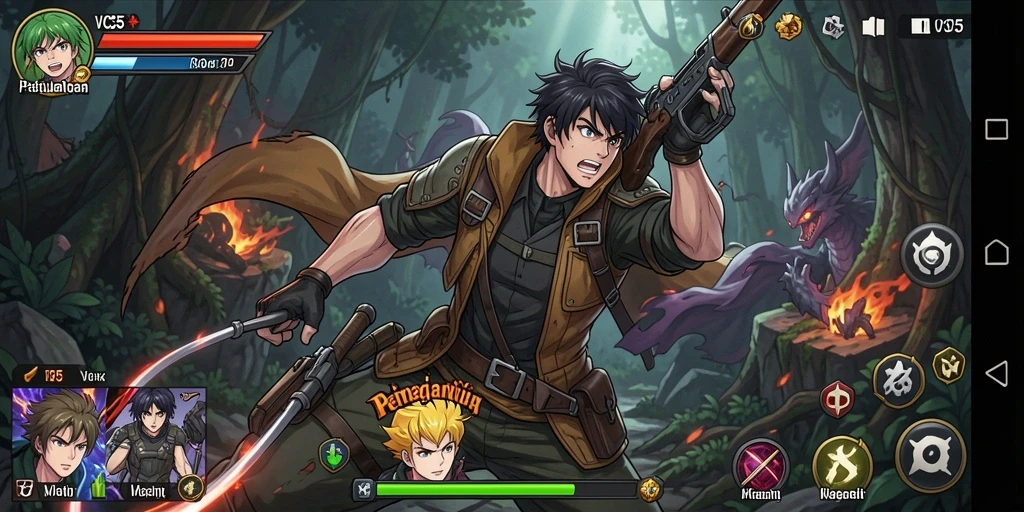 Screenshot utama VC55 menampilkan pertarungan karakter Anime yang epik.
